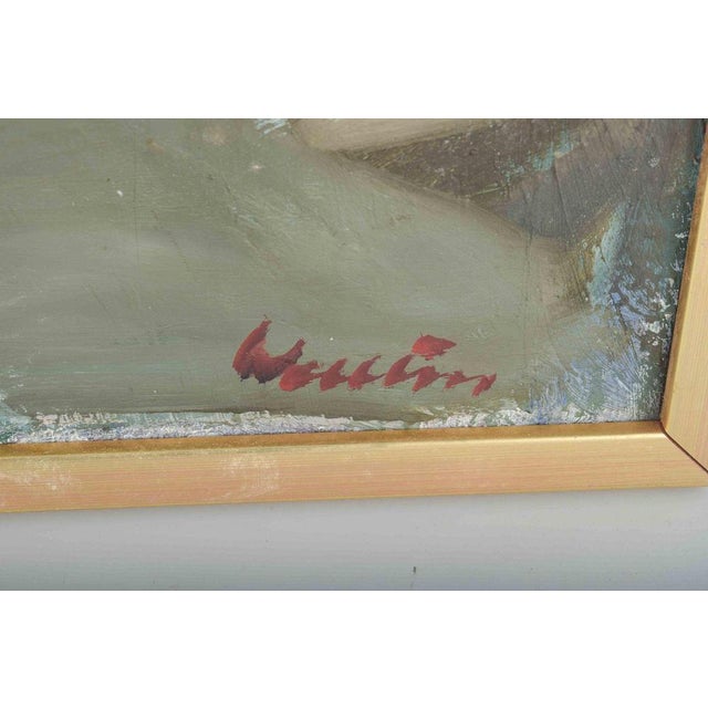 Swedish Artist, Modernist Landscape with a Tall Building, 1960s, Oil on Canvas For Sale - Image 4 of 6
