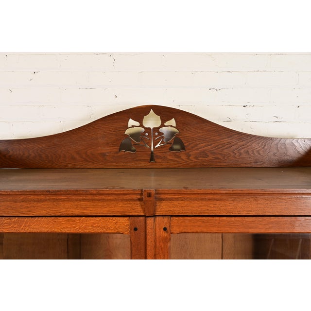 Léon Jallot French Art Nouveau Oak and Ash Sideboard or Bar Cabinet, Circa 1905 For Sale - Image 10 of 13