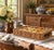 A beautifully understated vintage casserole serving basket made for Pyrex glass baking dishes, featuring a warm woven oak...
