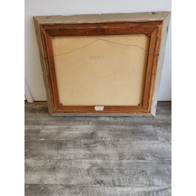 Mid Century Floral Still Life Oil Painting in Period Carved Frame For Sale - Image 14 of 16