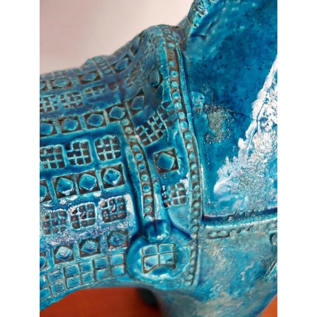 Blue Ceramic Horse Sculpture by Aldo Londi for Bitossi Fiorentino, 1960 For Sale - Image 10 of 12