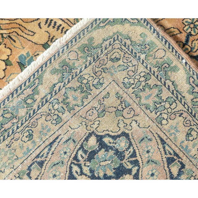 Textile Antique Persian Kirman Botanic Handmade Wool Rug For Sale - Image 7 of 9