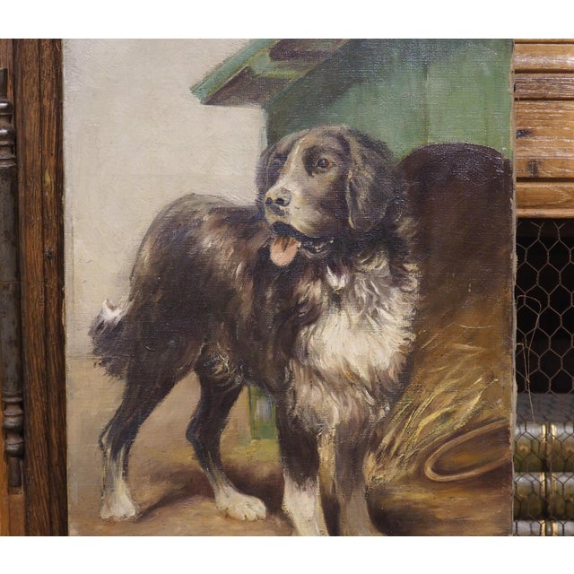19th Century A Working Dog, Signed 19th Century French Oil on Canvas Painting For Sale - Image 5 of 15