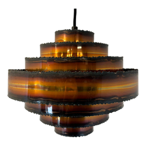 Holm-Sørensen & Pedersen Flamecut Copper Pendant Lamp Designed by Svend Aage Holm Sørensen