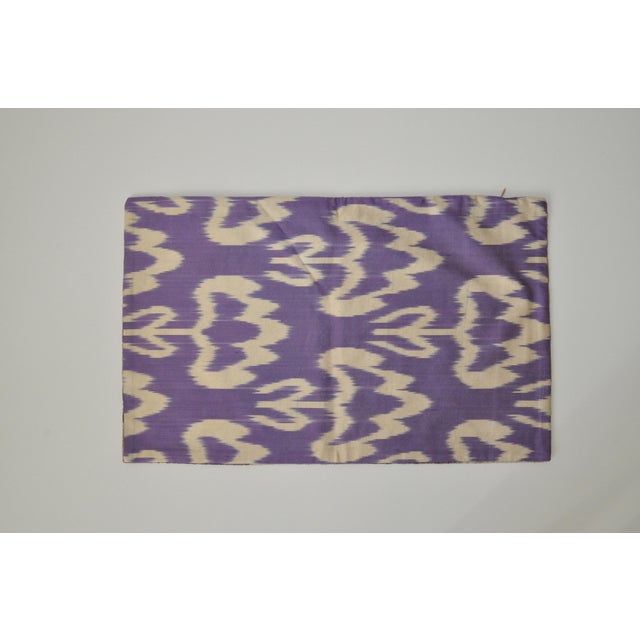 Contemporary Purple Honeycomb Pattern Silk Velvet Pillow For Sale - Image 3 of 3