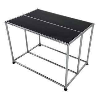 Black Low Console Table by F. Haller & P. Schärer for USM Haller, 1980s For Sale