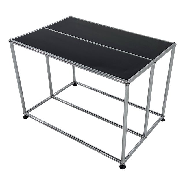 Black Low Console Table by F. Haller & P. Schärer for USM Haller, 1980s For Sale