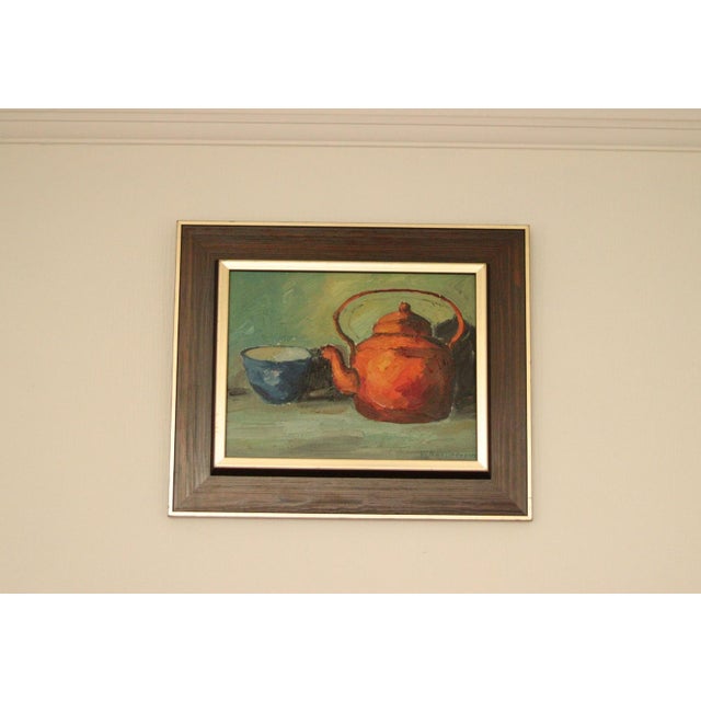 Viktor Rasmussen, Kettle and Mug, 1960s, Oil on Canvas, Framed For Sale - Image 13 of 13