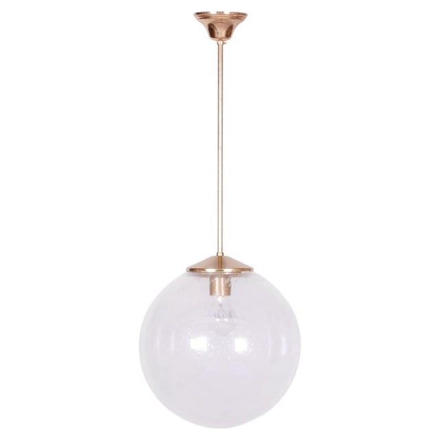 Mid-Century Chandelier in Glass and Brass from Kamenický Šenov, Czech, 1960s For Sale - Image 11 of 11