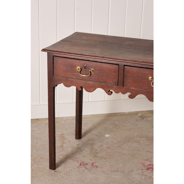 Brown 18th Century Two Drawer Oak Lowboy For Sale - Image 8 of 12