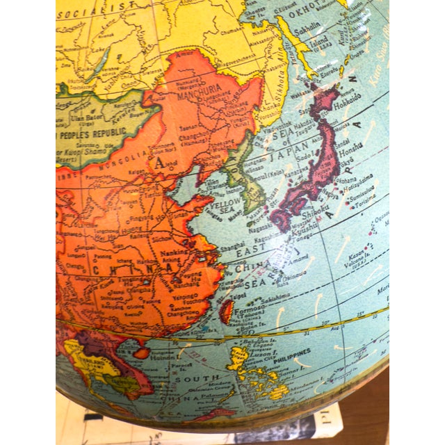 Blue Vintage Mid-Century Modern Cram's Universal Terrestrial Globe 10" For Sale - Image 8 of 13