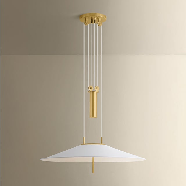 Hudson Valley Lighting Hudson Valley Lighting Emmons 30 in. 1 Light Pendant in Aged Brass and Soft White Finish For Sale - Image 4 of 11