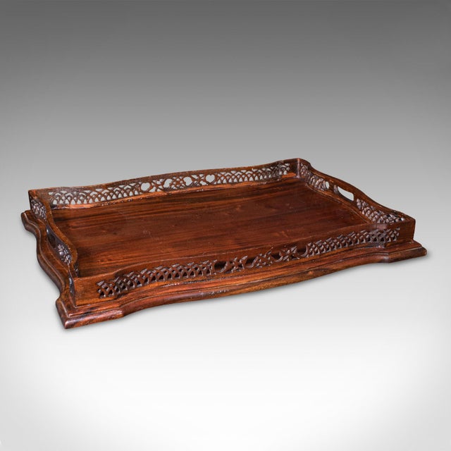 Vintage Chippendale Revival Tray Table, English, Serving Stand, Afternoon Tea For Sale - Image 12 of 12