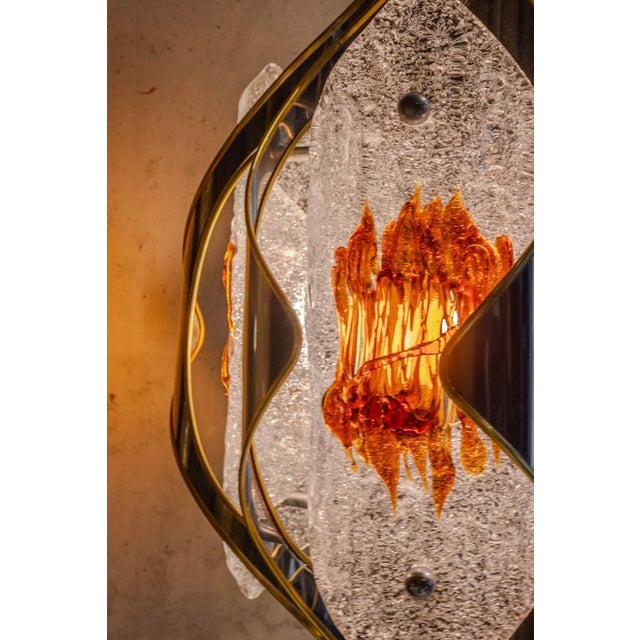 Vintage Mazzega floor lamp Murano glass, metal and wood details Italy, 1970s Designer Toni Zuccheri Dimensions: 164 cm -...