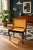 Mahogany Piano Stool in Orange Corduroy with Storage, 1950s For Sale - Image 6 of 10