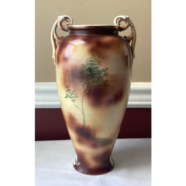 Vintage Japanese Hand Painted Porcelain Vase, Bird-Design, 12 3/4” T For Sale - Image 4 of 12