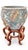 1980s Large Chinese Porcelain Jardinière Planter With Bird & Floral Motifs on Decorative Stand For Sale - Image 4 of 11