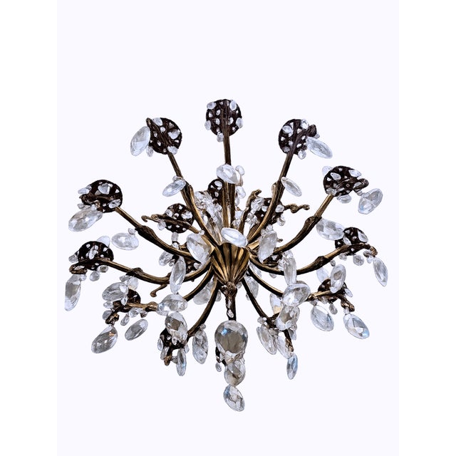 Eighteen-Light King Umberto of Savoy Chandelier in Bronze and Crystal, 1890s For Sale - Image 11 of 14