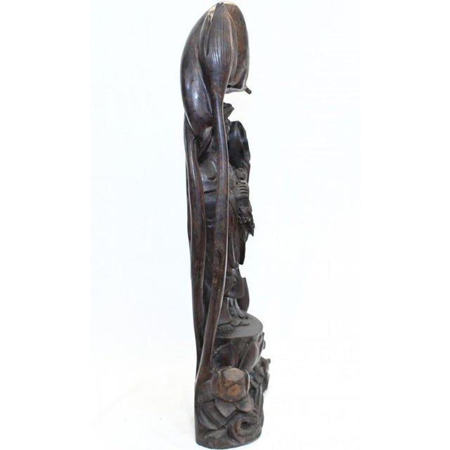 Nepalese Carved Buddha Statue For Sale - Image 6 of 8