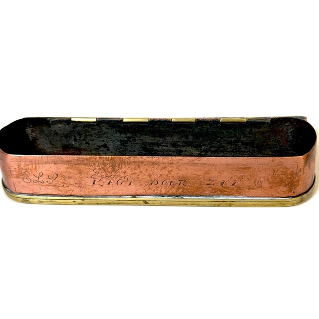 18th Century Dutch Pieter Holm Zee-Meeter Brass & Copper Navigator's Tobacco Box For Sale - Image 4 of 14