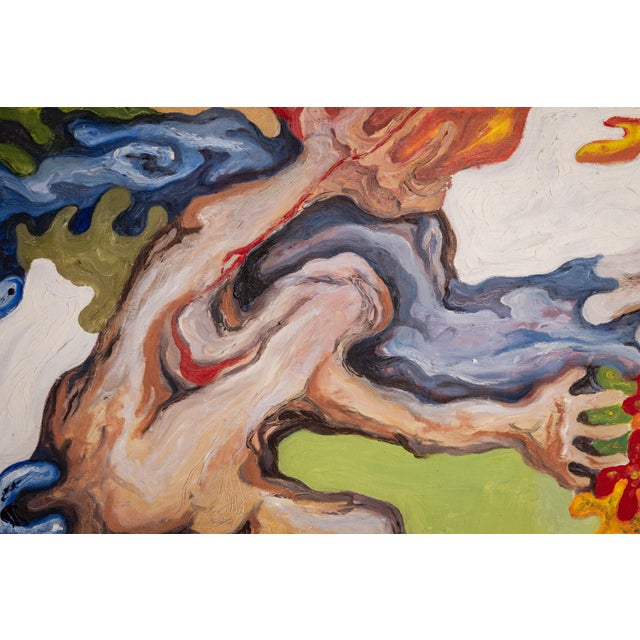 Abstract Figure Under the Sun, 1960s, Oil on Canvas For Sale - Image 9 of 17