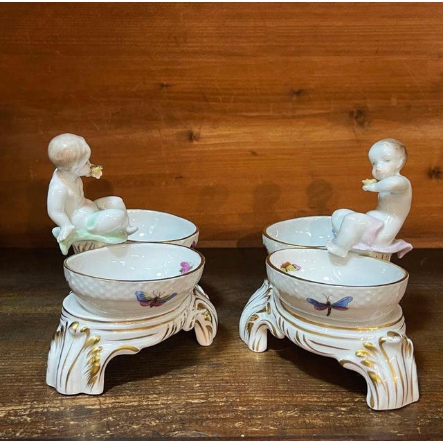 Porcelain Salt Cellars by Rotschild for Herend, Hungary, 1960s, Set of 2 For Sale - Image 9 of 15