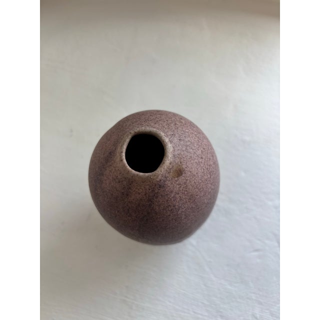 Contemporary Mauve Brown Studio Ceramic Vessel For Sale - Image 3 of 4