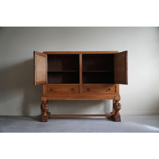 1950s Mid-Century Danish Handcrafted Cabinet in Oak, 1950s For Sale - Image 5 of 18