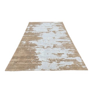 Rh Kasir Wool & Silk Rug – 10' X 14' Wheat/Camel | Hand-Knotted Wool & Silk For Sale