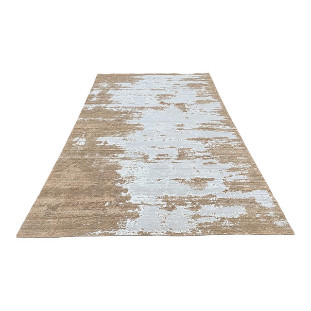 Rh Kasir Wool & Silk Rug – 10' X 14' Wheat/Camel | Hand-Knotted Wool & Silk For Sale
