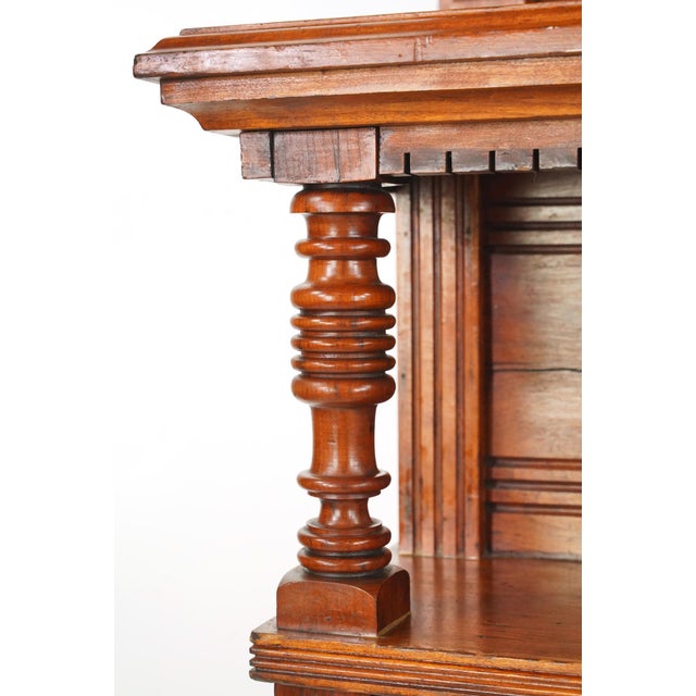 1890s Neoclassical Oversized Carved Cherry Wood Fireplace Mantel For Sale - Image 6 of 16