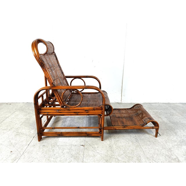Mid-Century Modern Garden Chair in Rattan and Bamboo, 1950s For Sale - Image 6 of 18