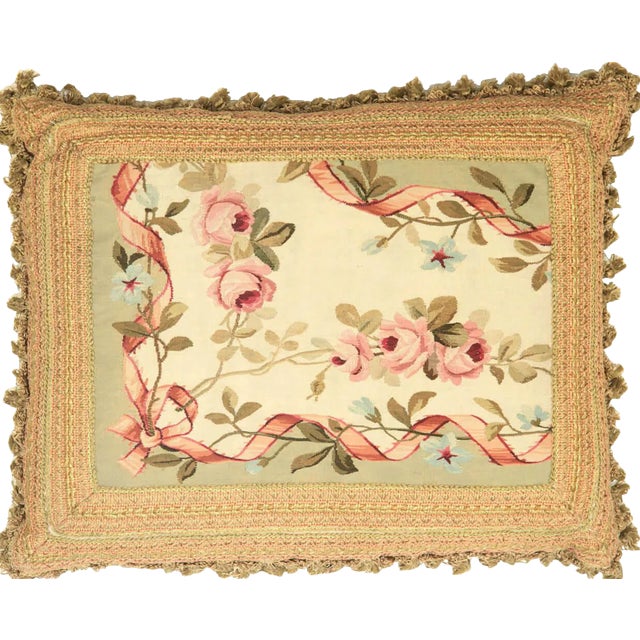 19th Century French Aubusson Pillow For Sale