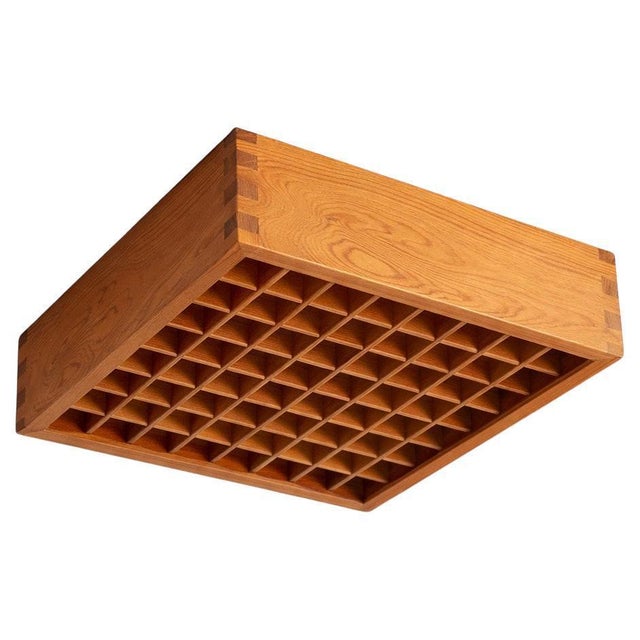 Swedish Square Pine Flush Mount, 1960s For Sale - Image 10 of 10