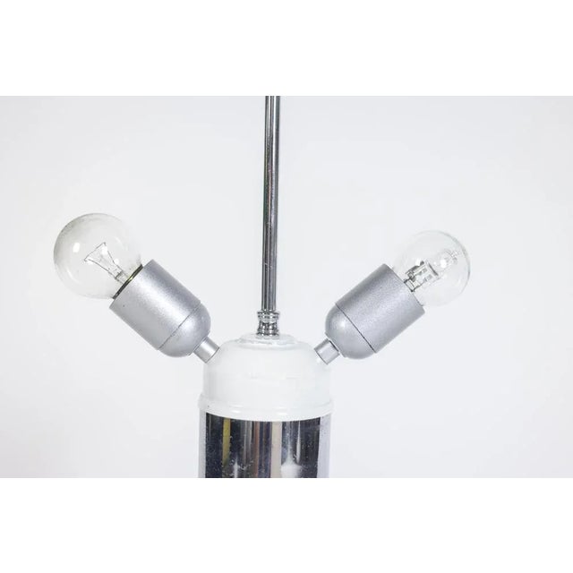 1970s White Glass Lamp with Brown and Yellow Spiral Decor, 1970s For Sale - Image 5 of 8