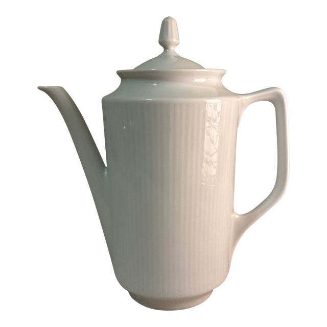 Antique Jahre Bareuther Ceramic Tea Pot in White For Sale