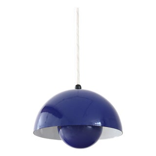 Blue Flowerpot Pendant Lamp by Verner Panton for Louis Poulsen, 1970s For Sale