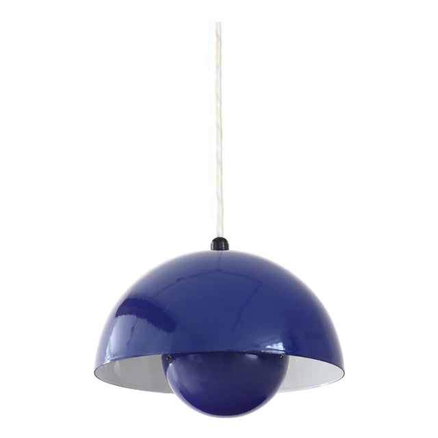 Blue Flowerpot Pendant Lamp by Verner Panton for Louis Poulsen, 1970s For Sale