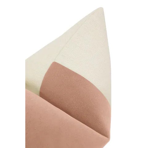 22" Blush Mohair Panel + Linen Pillows - a Pair For Sale - Image 4 of 5