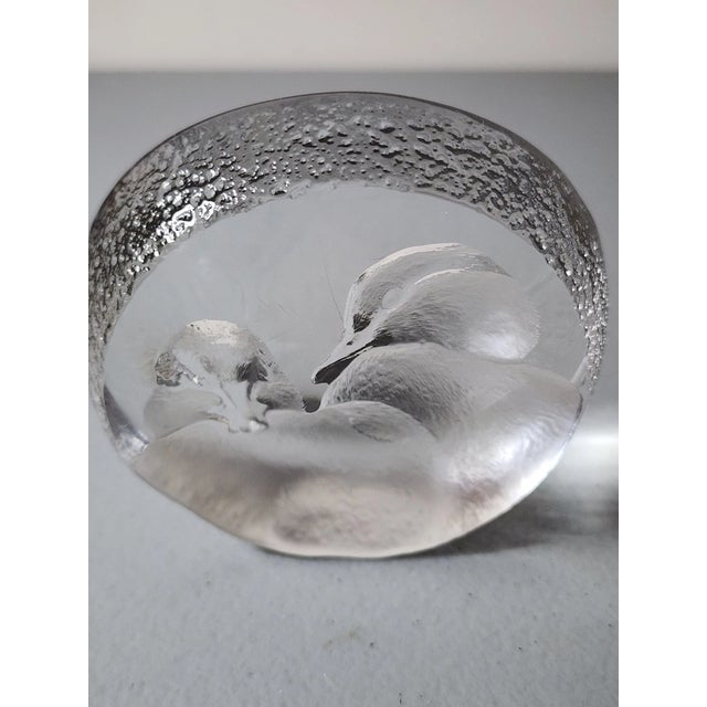 1990s Vinatge Mats Jonasson Sweden Crystal Baby Ducks Art Glass Sculpture Paperweight For Sale - Image 5 of 6