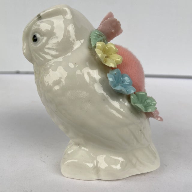 Vintage Mid 20th Century China Owl Pincushion For Sale - Image 11 of 11