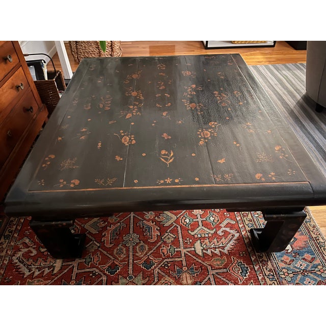 Chinoiserie Attributed to Rose Tarlow Chien Lung Chinoiserie Coffee Table, Tete De Negre Finish For Sale - Image 3 of 7