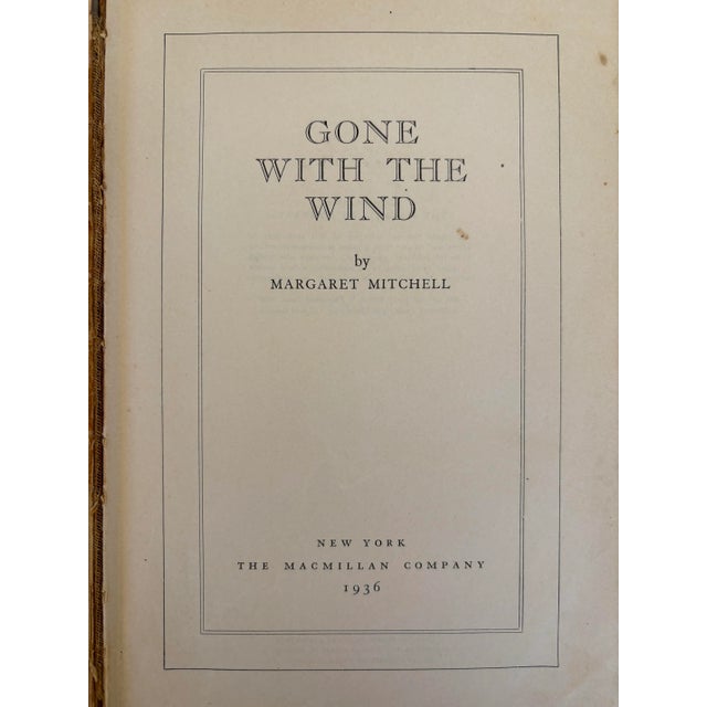 Greige Gone With the Wind First Edition Sixth Printing July 1936 For Sale - Image 8 of 12