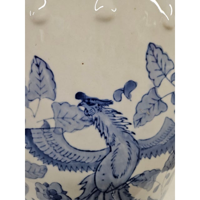 Blue Chinese Blue and White Dragon Phoenix Garden Stool For Sale - Image 8 of 14