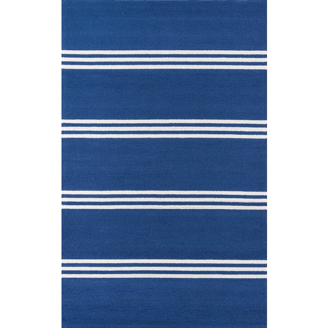 Momeni Contemporary Indoor/Outdoor Veranda Rug in Maritime Blue, 3'9" x 5'9" For Sale