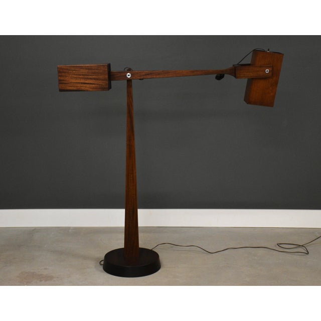 Mid-Century Modern 1960s Mahogany Floor Lamp by Montague For Sale - Image 3 of 9