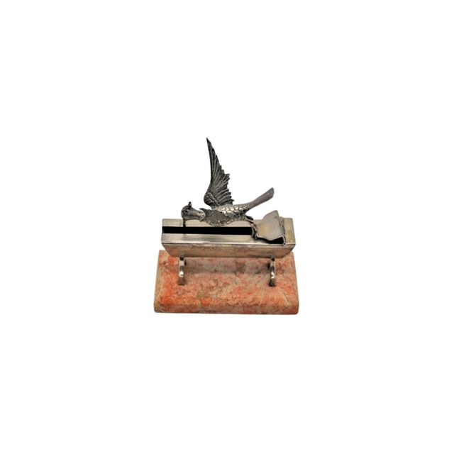 Silver Toothpick Holder with Hummingbird For Sale - Image 9 of 9