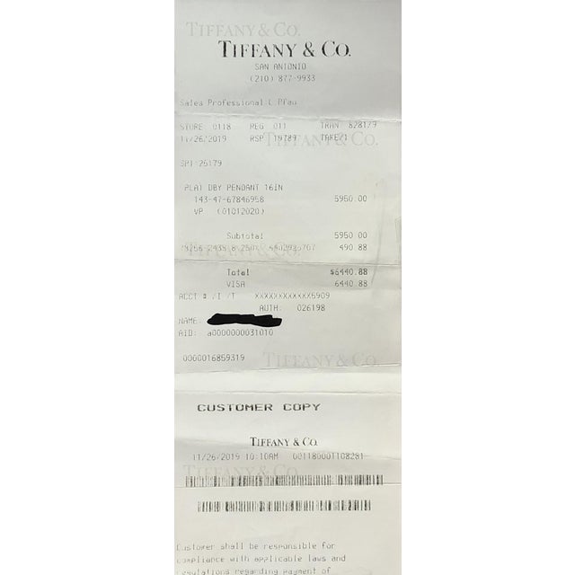Tiffany & Co. Elsa Peretti Diamonds by the Yard 0.54ct Plat Solitaire Necklace For Sale - Image 9 of 11