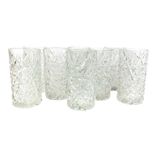 Cristal d'Arques Durand Sculptra Tumbler Glasses 5 7/8" Highball 16 Oz Set of 8 For Sale