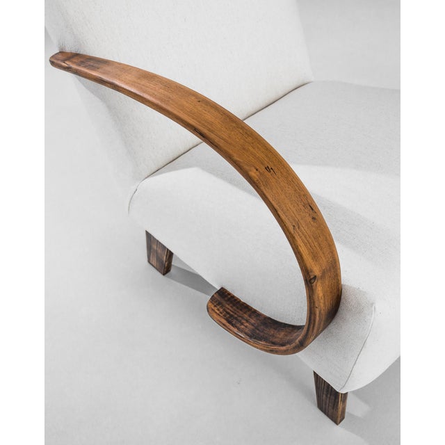 Mid-Century Modern 1950s Czech Wooden Armchair by J. Halabala For Sale - Image 3 of 5